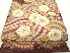 平和屋着物＊夏物　九寸開き名古屋帯　草花文　金糸　正絹　逸品　DAAY8257cm 平和屋着物＊夏物 九寸開き名古屋帯 草葉文 金糸 正絹 逸品 DAAV1857op