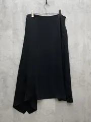 INDIVI V.A.I インディヴィヴァイ 大きいサイズ アシメ フレア スカート size13/黒 ■◆レディース