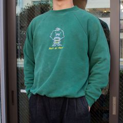 90s Hanes エスキモージョーズ プリントスウェット モスグリーン 