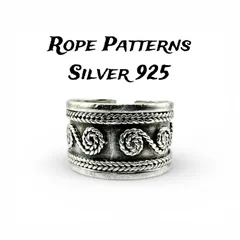 【抜群の存在感】エスニック 大ぶり Silver 925 刻印 90s Vintage Design Ring シルバー ヴィンテージ デザイン リング 18号 19号 オープン ワイド