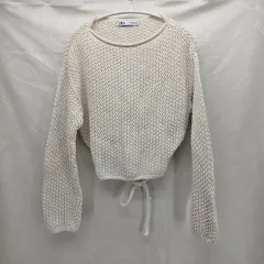 ZARA アイボリー クロップド ニット 長袖