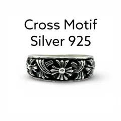 【三連クロス】十字架 Silver 925 刻印 90s Vintage Design Ring シルバー デザイン リング 19号 クラシック ビッグサイズ 一点もの