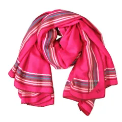 極美品 20aw HERMES エルメス カレジェアン スカーフ カレ140 大判 カシミヤシルク リスト・オ・フィル・アンカドレ ピンク 【中古】