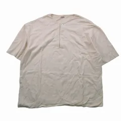 18ss AURALEE オーラリー ヘンリーネック Tシャツ 半袖 カットソー ハイゲージピケダブルクロス 4 M ベージュ メンズ 【中古】