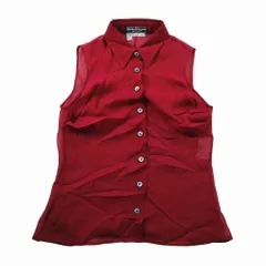 美品 Salvatore Ferragamo フェラガモ シルク100％ シアー ブラウス シャツ ノースリーブ 38 S ワインレッド レディース 【中古】