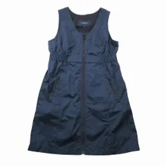 BURBERRY GOLF バーバリーゴルフ ジップ ワンピース ノースリーブ ナイロン サイズ1 S ネイビー レディース 【中古】