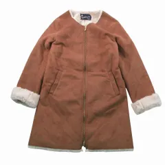 アーバンリサーチ URBAN RESEARCH Sonny Label フェイクムートン コート ジャケット ノーカラー 36 S キャメル レディース 【中古】