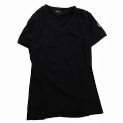 EMPORIO ARMANI エンポリオアルマーニ スタッズ ロゴ Tシャツ カットソー 半袖 Vネック ストレッチ トップス XL 黒 メンズ 【中古】