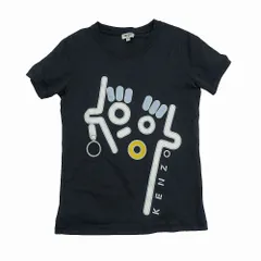 KENZO ケンゾー フェイスロゴ クルーネック Tシャツ 半袖 F551TS7954YZ XS ブラック メンズ 【中古】