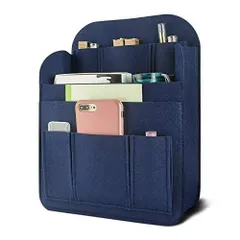 B5 縦 B4 化粧ポーチ 縦型 自立 A4 iPad 小物収納ポーチ 防水 フェルト 軽量 大きい インナーバッグ 収納バッグ 旅行 通勤 リュック 小物 整理 高級バッグインバッグ 軽量 大容量 レディース Newseego メンズ (ネイビー)