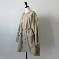 LE GLAZIK | STU COLLARLESS COAT (beige) size 36 | ル グラジック カラーレスコート
