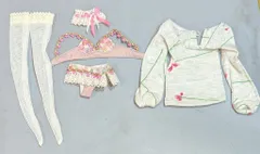 A-F ドール衣装 momokoサイズ ブラジャー+ショーツ+ソックス+トップス ピンク系