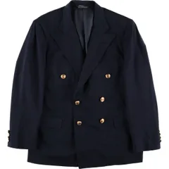 古着 90年代 ラルフローレン Ralph Lauren POLO by Ralph Lauren ダブルブレスト ピークドラペル 紺ブレザー/eaa613926