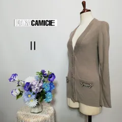 ナラカミーチェ　極上美品　ウール混　カーディガン　ベージュ色系　Lサイズ