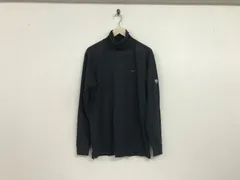 本物ナイキゴルフNIKEGOLFコットンタートルネックストレッチロゴ刺繍長袖ロンTシャツメンズサーフアメカジミリタリーワークスケーターストリートビジネススーツゴルフ黒ブラックM