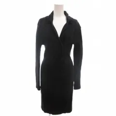 マリークワント MARY QUANT ニットワンピース ひざ丈 ウール S 黒 ブラック 長袖 テーラードカラー ダブルブレスト /KR ■GY60