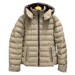 ザラ ZARA ジャケット ブルゾン ジャンパー アウター 中綿 無地 M グレー ベージュ グレージュ