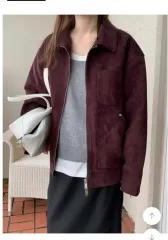 ワイン色スウェードジャケット