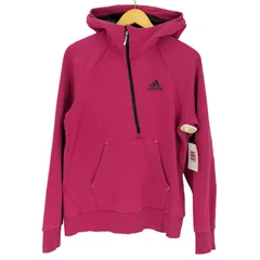 アディダス adidas 00S パフォーマンス ロゴ プリント アシンメトリー ハーフ ジップ アノラック  パーカー フーディー Y2K メンズ import：L 