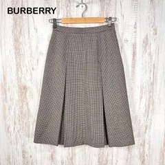 Burberrys バーバリーズ 千鳥柄 チェック ウール ボックスプリーツ Aラインスカート ブラウン