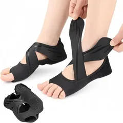 GRHONC フットサポーター 足裏 ダイエット 体幹 トレーニング 姿勢補正 ヨガ ピラティス 扁平足 土踏まず (ブラック,  L:24～25cm)
