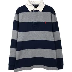 古着 ラルフローレン Ralph Lauren POLO RALPH LAUREN ボーダー柄 長袖 ラガーシャツ メンズM相当/eaa458144