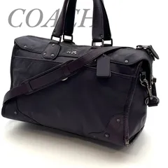 【B4562】 COACH コーチ 2way ハンドバッグ ショルダーストラップ レザー パープル 大容量 斜め掛け ターンロック レディース