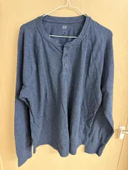 GAP メンズ ヘンリーネック Tシャツ ネイビー XL