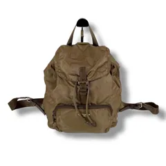 PRADA プラダ　リュックサック　バックパック　トライアングルロゴ　テスートナイロン　ブラウン　カーキ