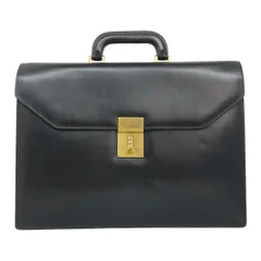 極美品 デルガ DELL'GA レザーブリーフケース/バッグ ブラック W41×H31×D8（5673)efbh