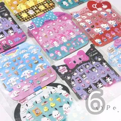 🎀新商品🎀 韓国限定公式 正規品 サンリオ マシュマロシール ステッカー Sanrio キティ マイメロ クロミ シナモロール シナモン ポチャッコ ポムポムプリン ぷっくり もちもち 3D 立体 シール交換