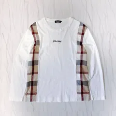 BLACK LABEL CRESTBRIDGE ブラックレーベルクレストブリッジ ロンT チェック ロゴ 綿 コットン 白 ホワイト Mサイズ