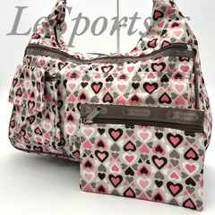 【B4519】 LeSportsac レスポートサック ショルダーバック ポーチセット ハート 総柄 カジュアル ナイロン 斜め掛け