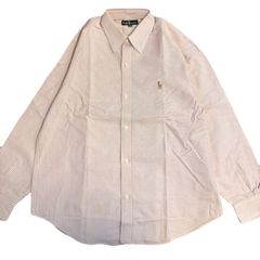80s ラルフローレン　ストライプシャツ　160cm ピンク