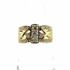 K18 / 4.9g】重厚 ヴィンテージ ダイヤモンドリング 0.37ct - メルカリ