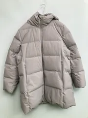 UNIQLO ユニクロ ダウンジャケット/コート 3XL パープル 無地 ミドル丈 フードあり ジップアップ