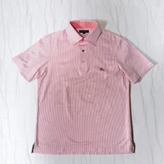 BURBERRY LONDON バーバリーロンドン ポロシャツ 半袖 コットン ピンク オレンジ系 Mサイズ