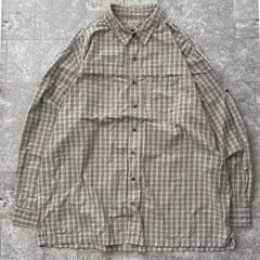 L.L.Bean ナイロンシャツ XXL ビッグサイズ チェックシャツ 長袖 エルエルビーン オーバーサイズ アウトドア 古着