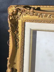 アートフレーム　空額　F8号　当時物　油彩額縁　木製　石膏　アンティークゴールド　額縁　ヴィンテージ