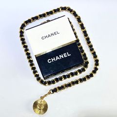 未使用に近い CHANEL シャネル ココ リボン チェーンベルト 袋付き