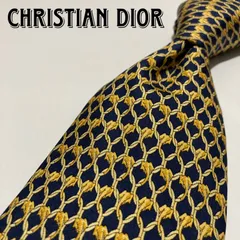 Christian Dior ディオール アート柄 ゾウ エレファント アニマル ネクタイ ネイビー