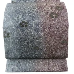 染織作家 野村一峰 雪輪草花文様 全通 黄櫨染 袋帯 A810-10 【中古】 新品♥️逸品 野村一峰 全通袋帯 「雪輪」黄櫨染 美グラデーション