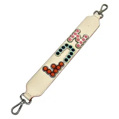 FENDI(フェンディ) ショルダーストラップ ミニストラップユー アイボリー×シルバー×マルチ スタッズ レザー