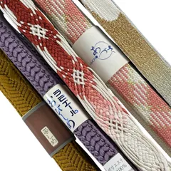 帯締め 優品 帯締め5本セット 水色 正絹 和装小物  【中古】