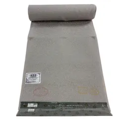 反物 秀品 色無地 堅牢染 地紋 灰紫 正絹 【中古】