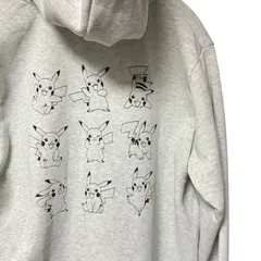 【新品】ポケモン　ピカチュウ  9連　パーカー　フーディー　ジップ　アップ　グレー