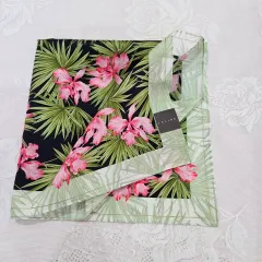 Celine セリーヌ フラワー/ヤシの木 パータン ハンカチ