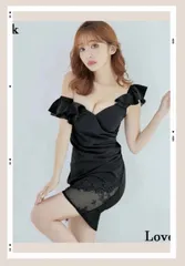 人気　ミニドレス  キャバ　オフショル　ワンピース　Love Rich 　黒