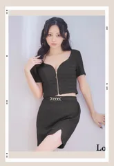 新品　半袖　キャバ　ミニドレス  タイト　スリット　LoveRich 黒