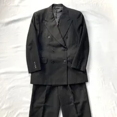 Calvin Klein カルバンクライン スーツ ダブルジャケット ダブルブレスト ピークドラペル ブラック ストライプ ヴィンテージ